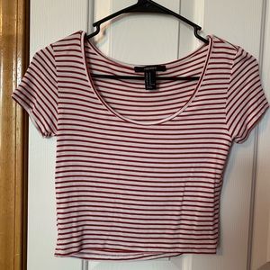 medium red and with Forever 21 crop top